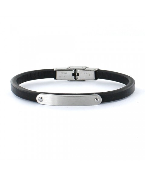 Pulsera de acero cuero...
