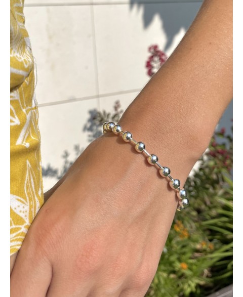 Pulsera de plata bola...