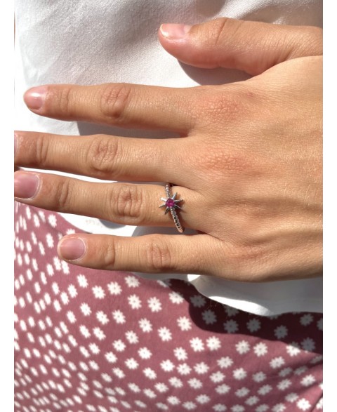 Anillo Marina Fucsia Plata