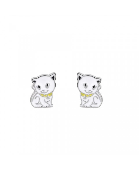 Pendientes Gato Niña Plata