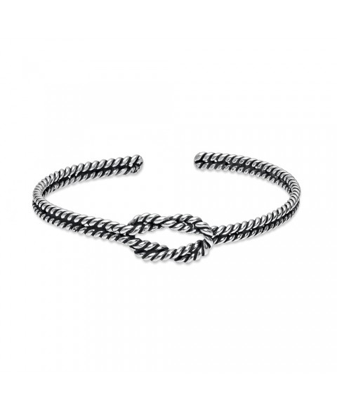 Brazalete Nudo Rayado Plata