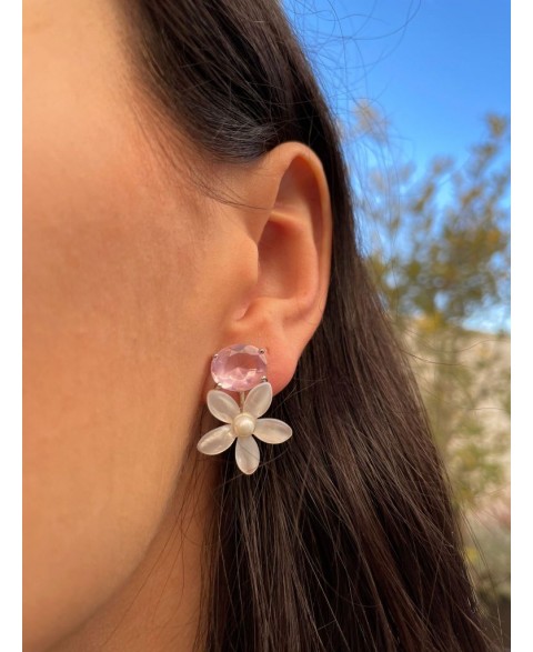 Pendientes Jazmín Rosa Plata