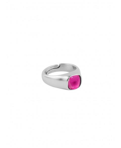 Anillo Solitario Fucsia Ciclón