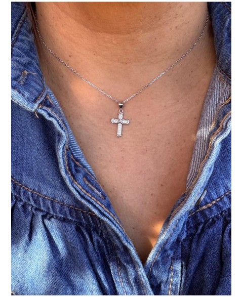 Collar Cruz Circonitas Plata
