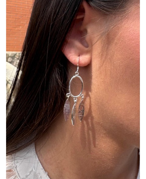 Pendientes Tres Hojas Plata