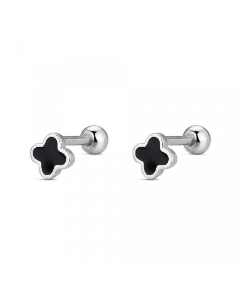 Piercing Trébol Negro Plata...