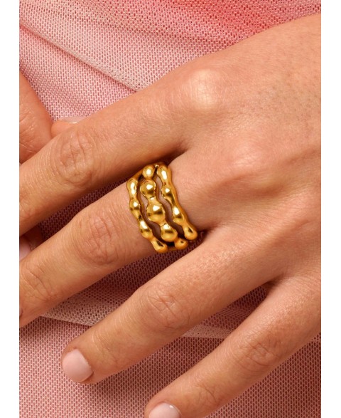 Anillo Marea Acero Chapado...