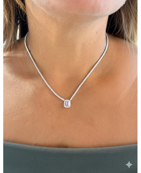 Collar Rectangular Rosa...