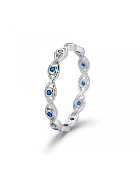 Anillo Ojos Azules Plata