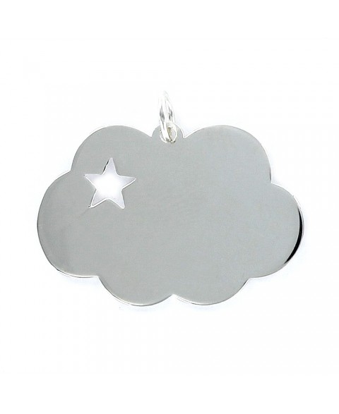 Colgante de plata nube liso...