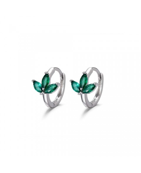 Pendientes Aro Flor Verde 1...