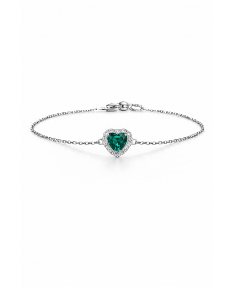 Pulsera Plata Corazón Verde...