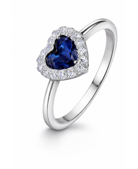 Anillo Corazón Azul con...