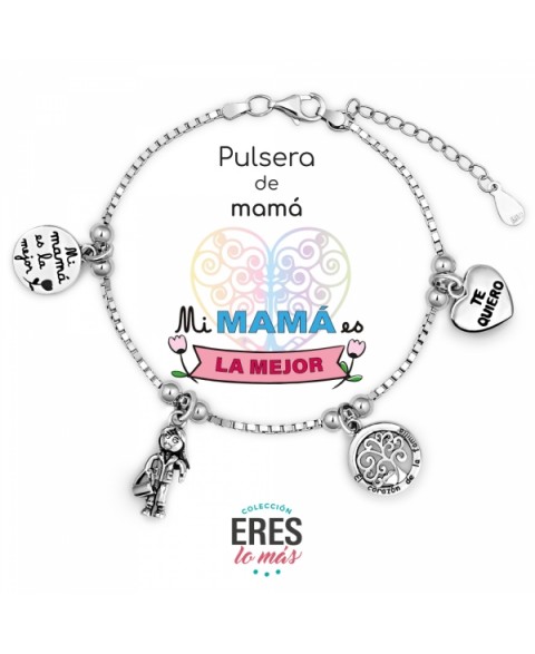 Pulsera Familia Mamá Plata
