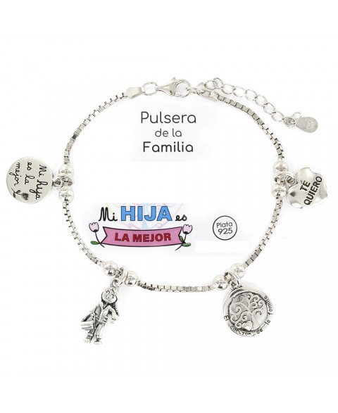 Pulsera Familia Hija plata