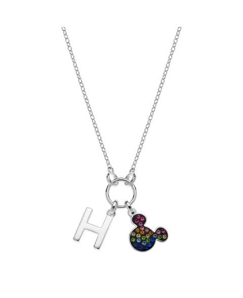 Collar Disney Letra H Plata