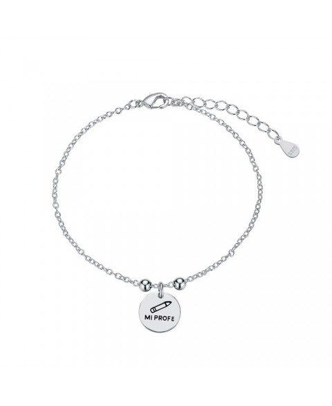 Pulsera de plata rodiada...