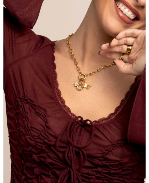 Collar Charm Nola Acero...