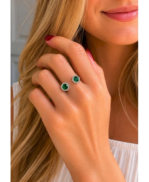 Anillo Kai Verde Plata