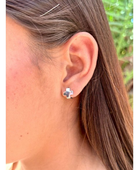 Pendientes Cruz Plata