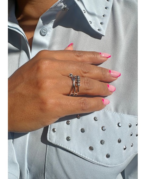 Anillo Antiestres Aritos Plata