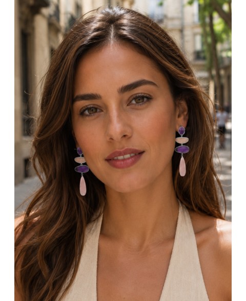 Pendientes Vida Gota Cuarzo...