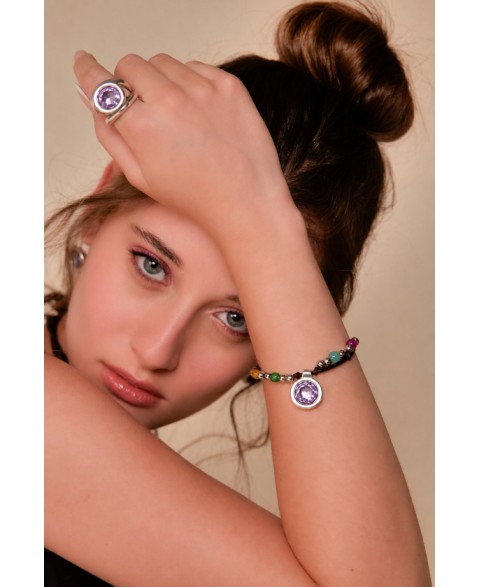 Pulsera Corona Morado Ciclón