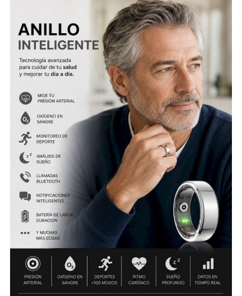 Anillo Inteligente Plateado...