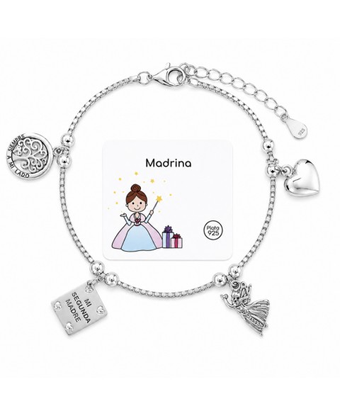  Pulsera Familia Madrina Plata