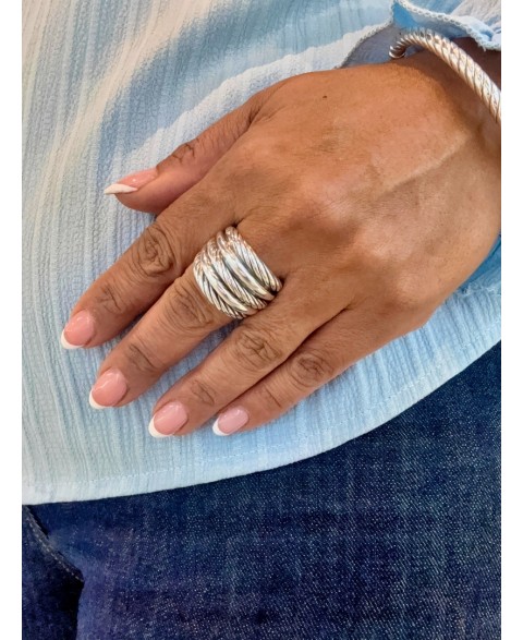 Anillo Mimbre Plata