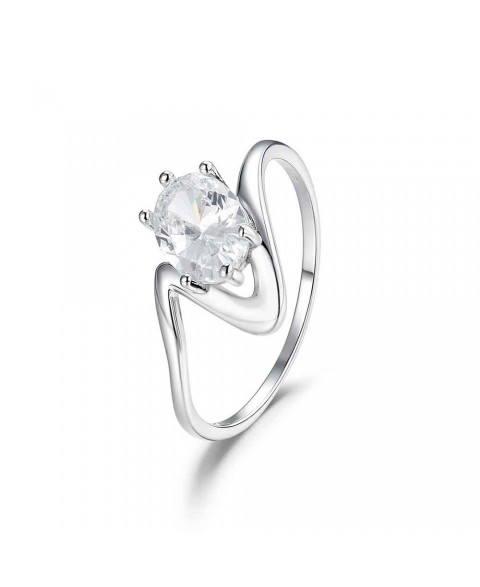 Anillo Solitario Plata...